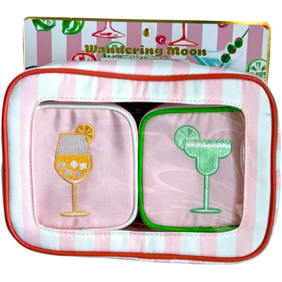 Wandering‎ Moon Travel Bags/Cosmetic Bags- Set of Three- Cocktail Design - Picture 1 of 8